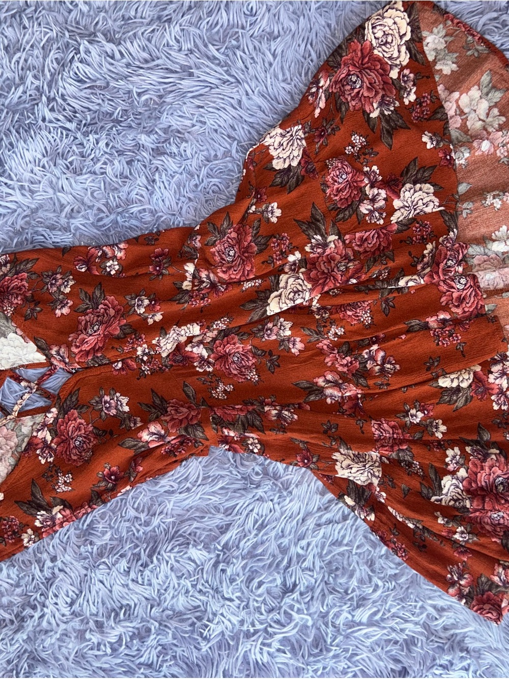 American Eagle Outfitters Rust Floral Maxi Dress